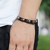 Alloy Skull Rivet Studded Cowhide Cord Bracelet SKUL-PW0004-33B-2