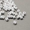 Large Hole Acrylic Letter European Beads X-SACR-Q103-6mm-01I-1