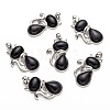 Synthetic Blue Goldstone Kitten Pendants G-P352-B03-1
