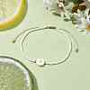 Flower Natural Shell & Glass Seed Braided Bead Bracelets BJEW-JB09921-02-2
