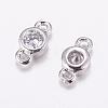 Brass Micro Pave Cubic Zirconia Links KK-F714-09P-2