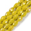 Opaque Solid Color Electroplate Glass Beads Strands EGLA-N013-P8mm-B06-1