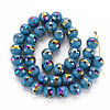 Electroplate Opaque Solid Color Glass Beads Strands EGLA-N006-031-B01-2