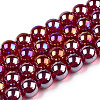 Electroplate Transparent Glass Beads Strands GLAA-T032-T4mm-AB20-1