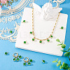 12Pcs Brass & Glass Imitation Cat Eye Round Charms PALLOY-TAC0237-03-7