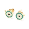 Evil Eye Real 18K Gold Plated Brass Stud Earrings EJEW-L269-092G-1