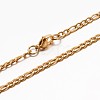 304 Stainless Steel Mother-Son Figaro Chain Necklaces NJEW-E026-10G-1