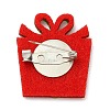 Christmas Theme PU Leather Brooch JEWB-C004-01F-2