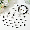 2 Strands Round Natural Black Onyx(Dyed & Heated) Beads Strands G-SP0001-24-3