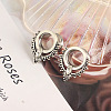 304 Stainless Steel Crystal Rhinestone Horse Eye Ear Plugs Gauges WG9936D-02-1