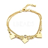 Brass Micro Pave Clear Cubic Zirconia Multi-strand Bracelets BJEW-U020-11G-4