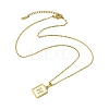 Ion Plating(IP) Rectangle with Initial Letter 304 Stainless Steel Pendant Necklace NJEW-R265-04G-H-3