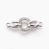 Brass Micro Pave Cubic Zirconia Fold Over Clasps KK-P164-12-2