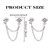1 Pair Zinc Alloy with Crystal Rhinestone Stud Earrings for Women EJEW-LP0004-69P-2