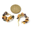 Natural Mookaite Chips Braided Hoop Earrings EJEW-JE04940-17-2