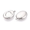 304 Stainless Steel Pendant Cabochon Settings STAS-T075-24P-2