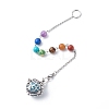 Chakra Natural & Synthetic Mixed Gemstone Heart Dowsing Pendulums PALLOY-JF01883-03-1
