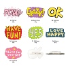 7Pcs 7 Style Acrylic Badges Brooch Pins JEWB-LS0001-09-2