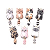 Light Gold Rack Plating Alloy Enamel Pendants X-ENAM-G210-01LG-1