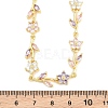 Brass Pave Cubic Zirconia Flower Link Chain Necklaces KK-CBA4547-18G-04-4