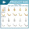 200Pcs 10 Styles Brass Bead Tips FIND-PH0020-84-2