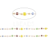 Faceted Cube Glass & Round Beaded Chains CHC-G018-03KCG-03-2