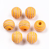 Painted Natural Wood Beads WOOD-T021-54A-10-1