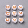 White Opaque Acrylic Beads MACR-N008-42-A01-3