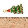 Christmas Brass & Glass Seed Beads Pendants PALLOY-MZ01449-3