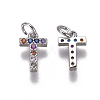 Brass Micro Pave Cubic Zirconia Charms ZIRC-L070-38T-P-2