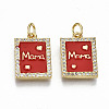 Real 16K Gold Plated Brass Micro Pave Clear Cubic Zirconia Pendants ZIRC-S067-194A-NF-1