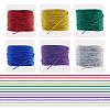 6Pcs 6 Colors 12-Ply Polyester Metallic Embroidery Threads DIY-TAC0020-74-1