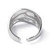 304 Stainless Steel Open Cuff Ring for Women RJEW-C046-09P-3