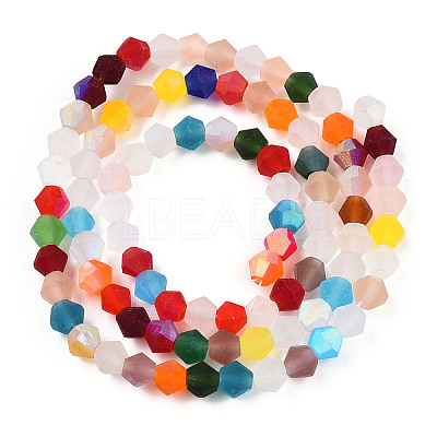 Imitate Austrian Crystal Bicone Frosted Glass Beads Strands LS-GLAA-F029-TM3mm-A29-1