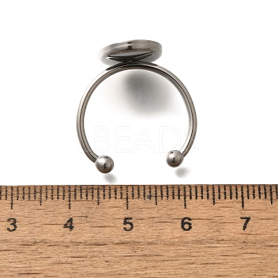 304 Stainless Steel Open Cuff Ring Components STAS-M057-01E-P-1