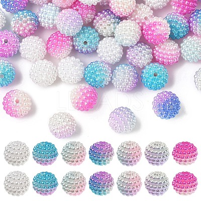 80Pcs 4 Colors Imitation Pearl Acrylic Beads OACR-YW0002-57-1