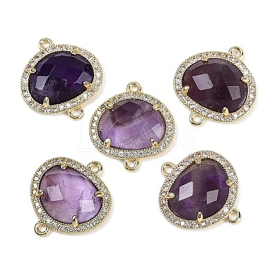 Natural Amethyst Faceted Oval Links G-B126-01G-03-1