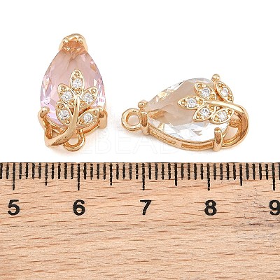 Brass Micro Pave Clear Cubic Zirconia Connector Charms CU-CBA7392-13G-1