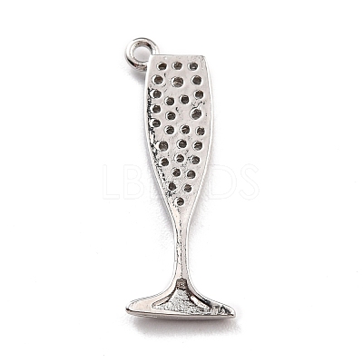 Brass Micro Pave Clear Cubic Zirconia Pendants KK-M222-08P-1