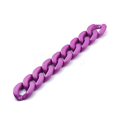 Handmade Opaque Acrylic Curb Chains AJEW-JB00564-03-1