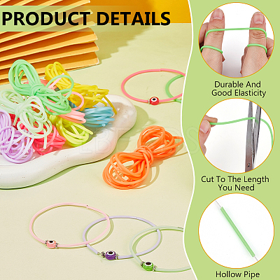 10Pcs 10 Colors Hollow Pipe PVC Tubular Synthetic Rubber Cord DIY-BC00003-1