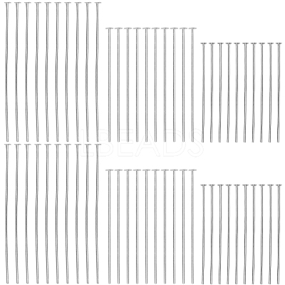 60Pcs 3 Styles 925 Sterling Silver Flat Head Pins STER-SC0001-28-1