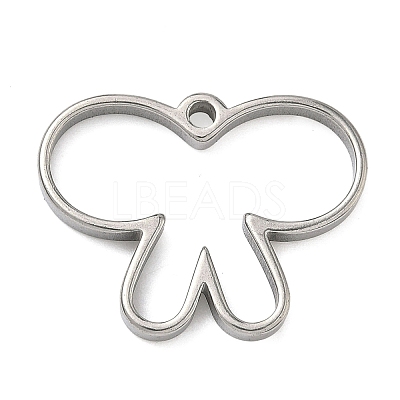 Butterfly 304 Stainless Steel Open Back Bezel Pendants STAS-K279-03A-P-1