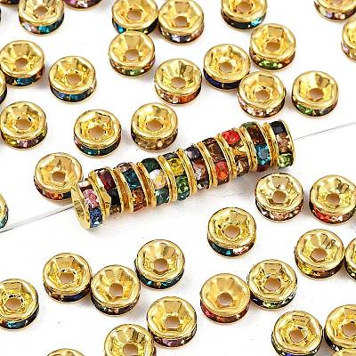 Brass Rhinestone Spacer Beads RB-A014-Z7mm-37G-1