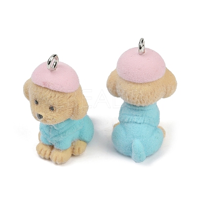Flocky Resin Pendants FIND-A052-06I-1