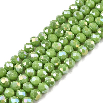 Electroplate Glass Beads Strands EGLA-A044-P4mm-B30-1