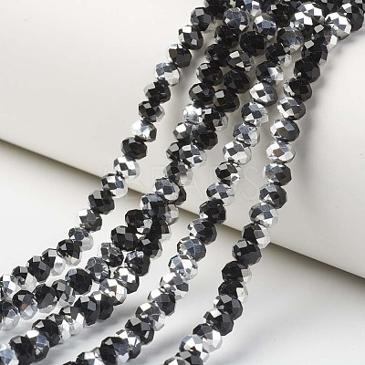 Electroplate Transparent Glass Beads Strands EGLA-A034-T6mm-M01-1