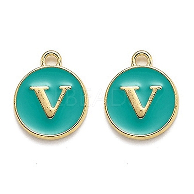 Golden Plated Alloy Enamel Charms X-ENAM-Q437-15V-1