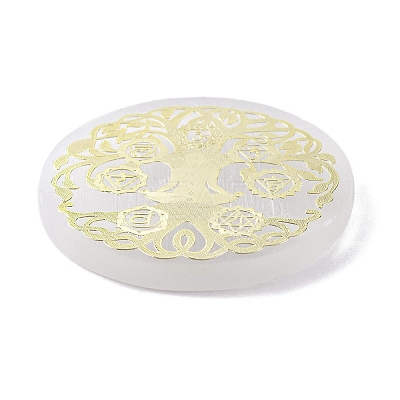 Flat Round Natural Selenite Slice Coasters DJEW-C015-02H-1