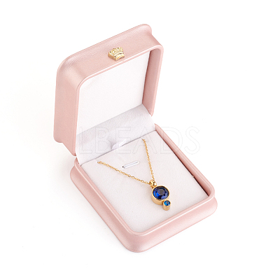 PU Leather Necklace Pendant Gift Boxes LBOX-L005-F02-1